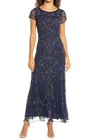 Pisarro Nights Beaded Mesh Midi Cocktail Dress at Nordstrom,