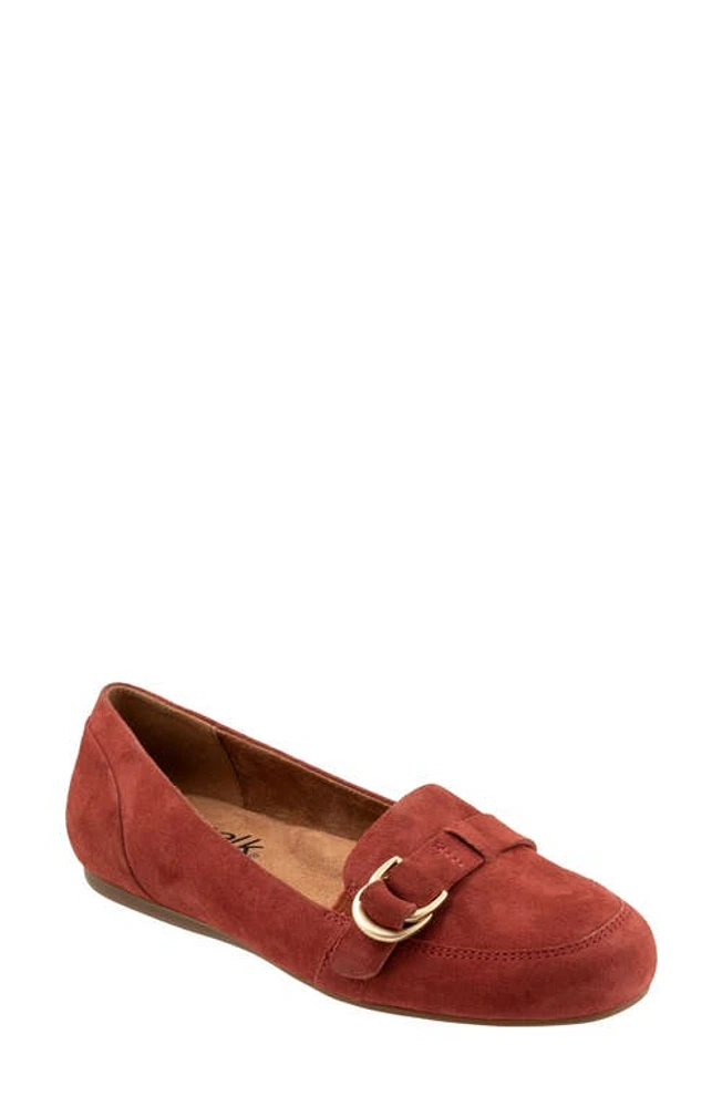 SoftWalk Serra Flat Rust Suede at Nordstrom,