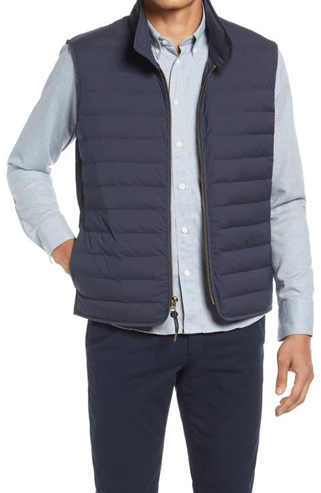 Billy Reid Baffle Water Resistant Insulated Vest Dark Navy at Nordstrom,