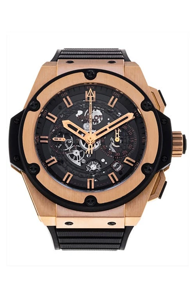 Watchfinder & Co. Hublot Preowned Unico Rubber Strap Chronograph Watch, 48mm in Black at Nordstrom