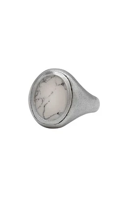 John Varvatos Men's Artisan Sterling Silver Howlite Signet Ring at Nordstrom, Size 10