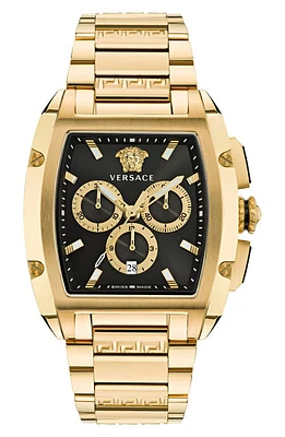 Versace Dominus Chronograph Bracelet Watch, 42mm in Ip Yellow Gold at Nordstrom