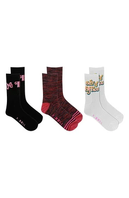 K Bell Socks 3-Pack Assorted Active Crew Socks in Bast at Nordstrom, Size 9