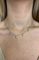 HauteCarat Lab Created Diamond Charm Choker Necklace in 14K Gold at Nordstrom