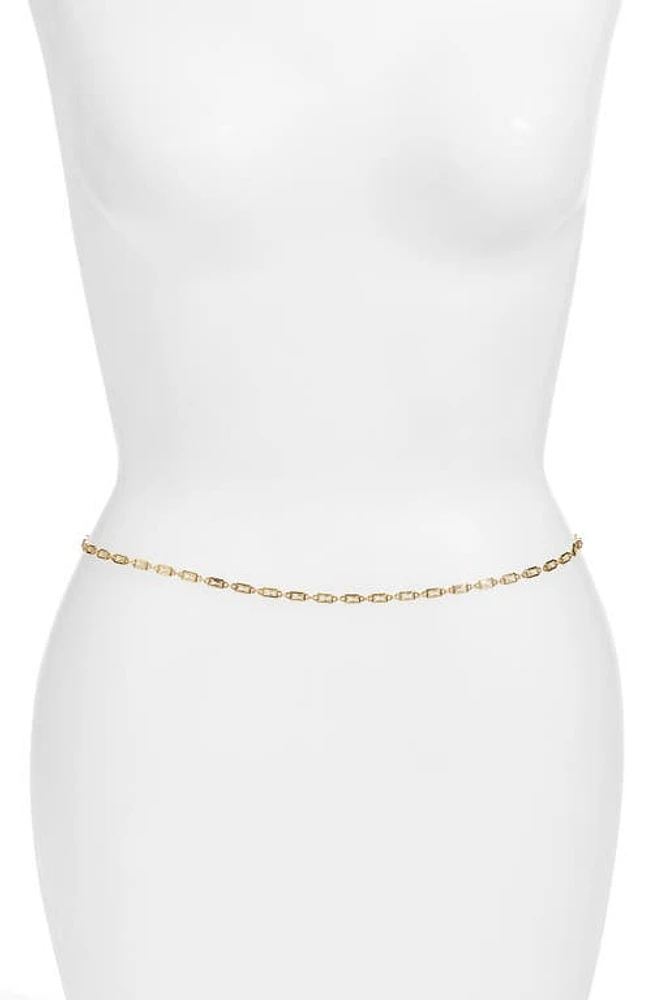 VIDAKUSH Rectangular Crystal Station Belly Chain in Clear/Gold at Nordstrom