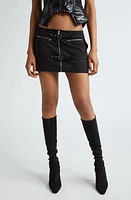 Miaou Gianna Double Belted Miniskirt Black at Nordstrom,