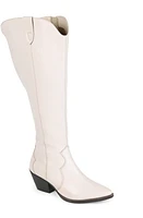 Journee Signature Pryse Leather Western Boot at Nordstrom, Regular Calf