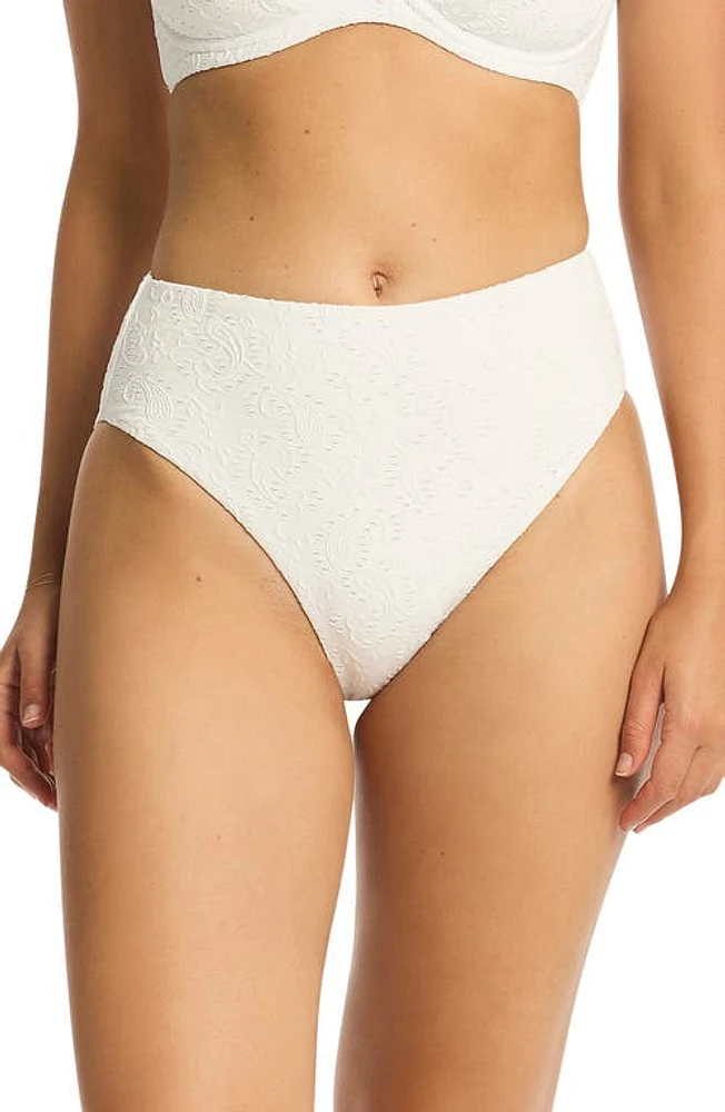 Sea Level Interlace Retro High Waist Bikini Bottoms at Nordstrom, Us