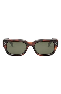 CELINE Bold 3 Dots 54mm Rectangular Sunglasses in Havana /Green at Nordstrom