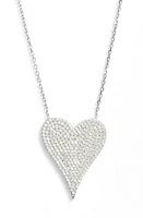 SHYMI Pavé Heart Pendant Necklace in Silver at Nordstrom, Size 18