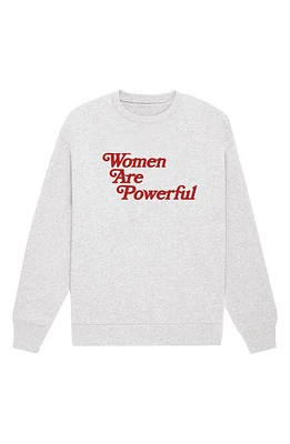 One DNA Gender Inclusive Women are Powerful Fleece Graphic Sweatshirt Ash Gray/Red at Nordstrom,