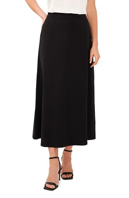 halogen(r) Center Seam Midi Skirt Rich Black at Nordstrom,