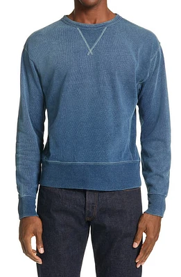 Double RL RRL Washed Indigo Crewneck Sweatshirt Blue at Nordstrom,