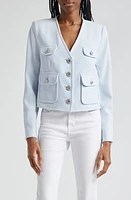 Veronica Beard Isola Crop Jacket Blue Mist at Nordstrom,