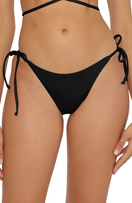 Becca Color Code Side Tie Bikini Bottoms Black at Nordstrom,