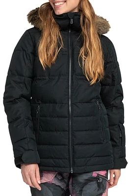 Roxy Quinn Durable Water Repellent Snow Jacket with Faux Fur Hood at Nordstrom,