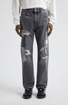 Palm Angels Destroyed Denim Jeans Black Off White at Nordstrom,