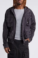 BOILER ROOM Cargo Hooded Jacket Anthracite at Nordstrom,