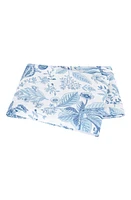 Matouk Pomegranate Linen Flat Sheet in Porcelain Blue at Nordstrom