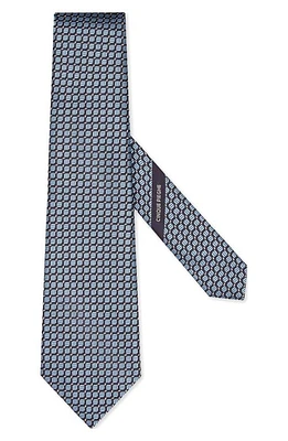 ZEGNA TIES Micro Geo Mulberry Silk Tie in Light Blue at Nordstrom