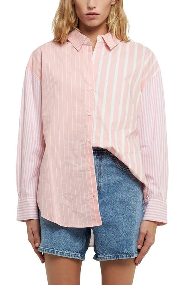 English Factory Mixed Stripe Shirt Pink Stripes at Nordstrom,