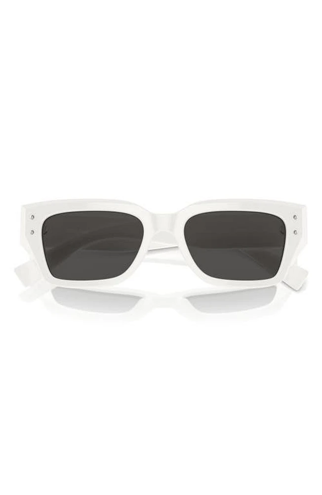 Dolce & Gabbana 52mm Cat Eye Sunglasses in White at Nordstrom