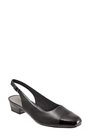 Trotters 'Dea' Slingback Black Leather /Black Patent at Nordstrom,