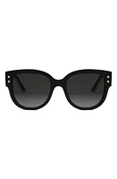 'DiorPacific B2I 54mm Butterfly Sunglasses in Shiny Black /Gradient Smoke at Nordstrom