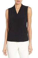 Anne Klein Triple Pleat V-Neck Jersey Top at Nordstrom,