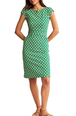 Boden Florrie Floral Jersey Dress Green Tambourine Foliage Geo at Nordstrom,