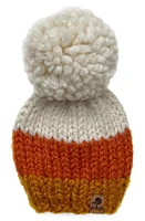 PINE + POPPY Halloween Candy Corn Pompom Hat at Nordstrom