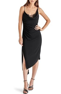 Steve Madden Lysette Asymmetric Jersey Slipdress Black at Nordstrom,