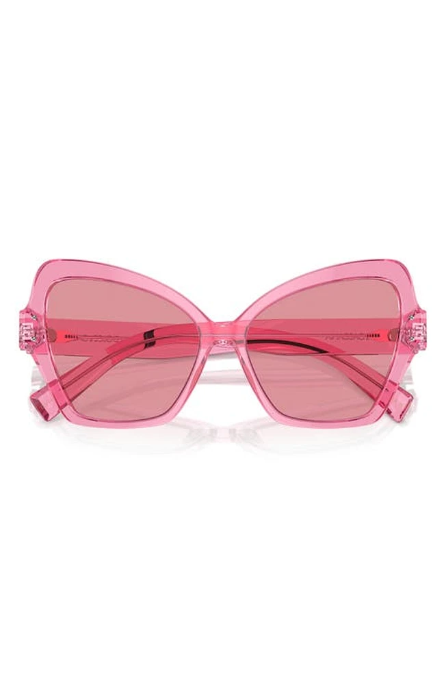 Dolce & Gabbana 56mm Butterfly Sunglasses in Trans Pink at Nordstrom