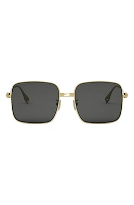 'Fendi Baguette 55mm Geometric Sunglasses in Shiny Endura Gold /Smoke at Nordstrom