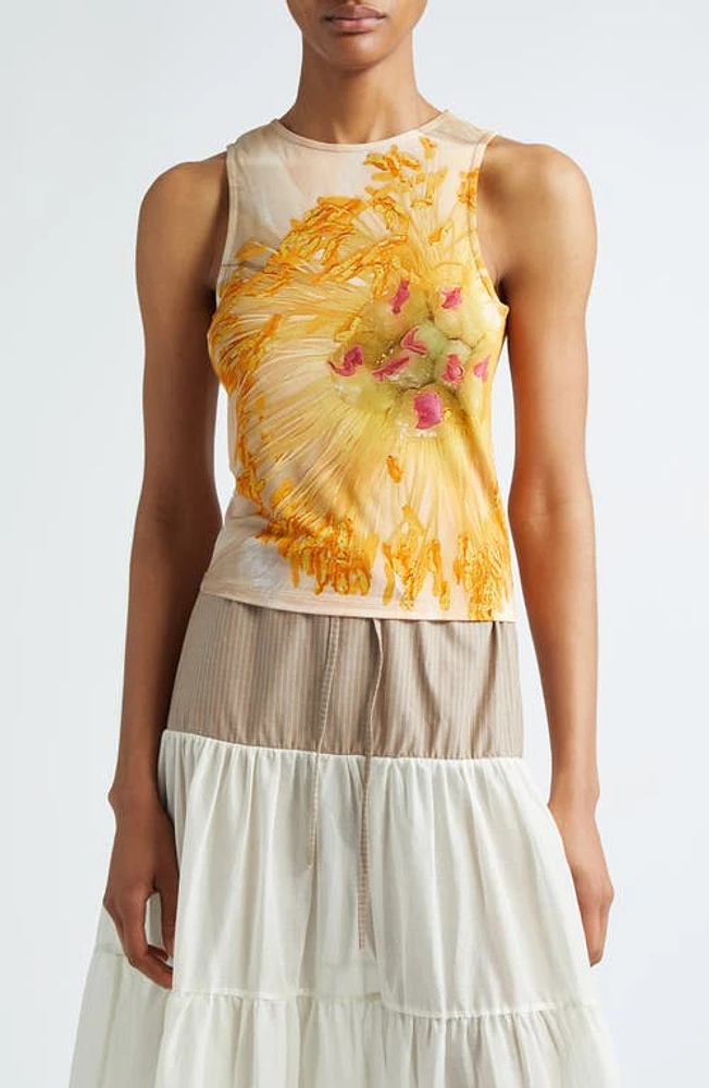 Paloma Wool Peonia Flower Print Tank Ecru at Nordstrom,