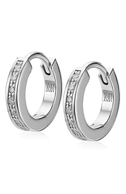 Monica Vinader Fiji Skinny Diamond Huggie Hoop Earrings in Silver at Nordstrom