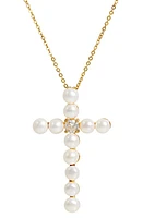 SAVVY CIE JEWELS Freshwater Pearl Pendant Necklace in Yellow at Nordstrom