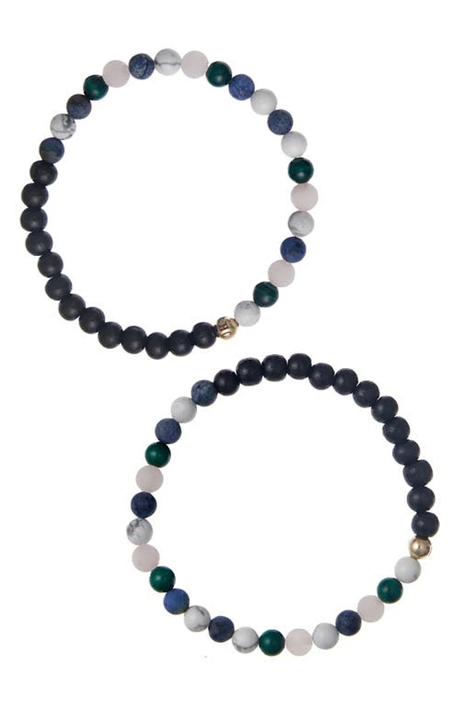 The Healer's Collection Men's N91 Mental Focus Set of 2 Healer's Bracelets in Black at Nordstrom