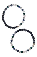 The Healer's Collection Men's N91 Mental Focus Set of 2 Healer's Bracelets in Black at Nordstrom