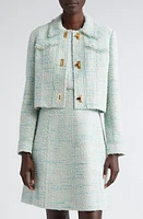 St. John Collection Eyelash Tweed Short Jacket Mint/Ecru Multi at Nordstrom,