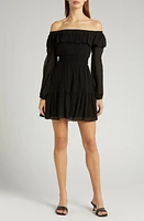 PAIGE Seine Off the Shoulder Silk Dress Black at Nordstrom,