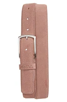 ZEGNA Free Vicuna Lined Suede Belt Grey at Nordstrom,