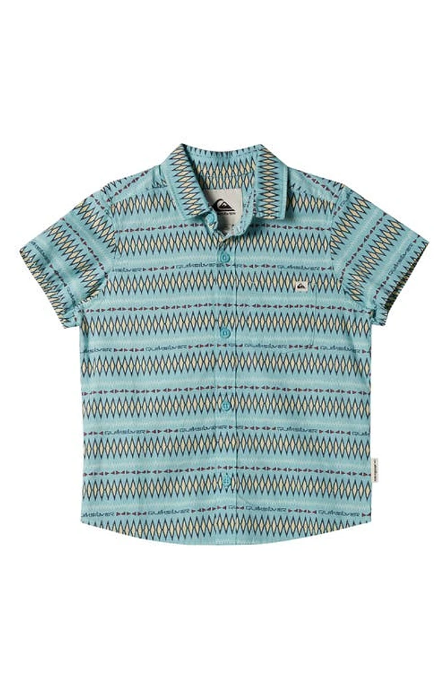 Quiksilver Kids' Vibrations Short Sleeve Woven Shirt Marine Blue at Nordstrom,