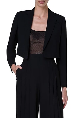 Akris Gian Open Front Double Face Crop Jacket Black at Nordstrom,