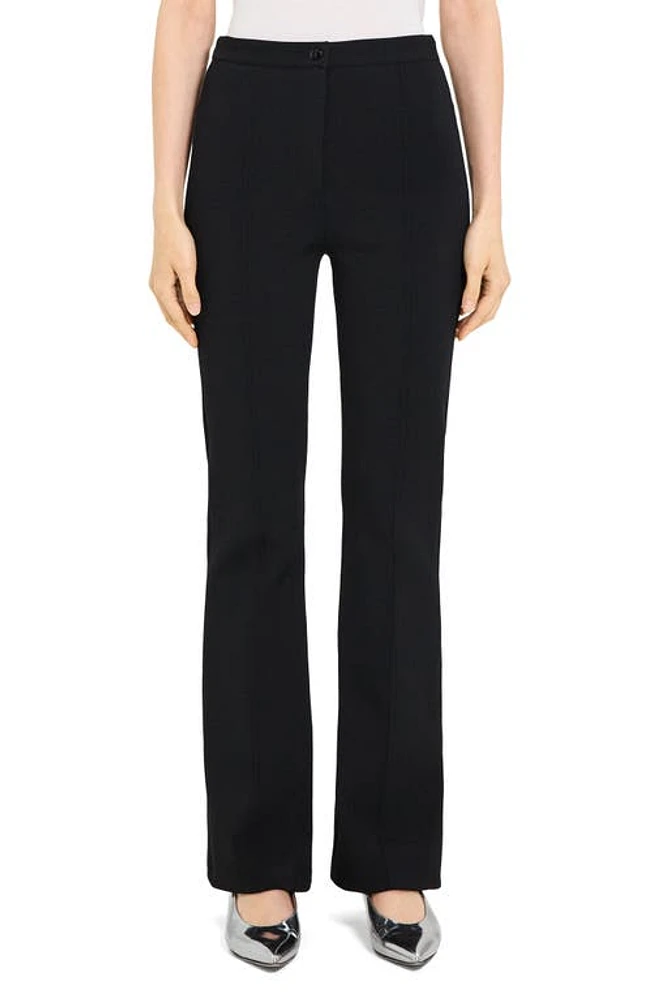 Theory Compact Crepe Flare Pants Black at Nordstrom,