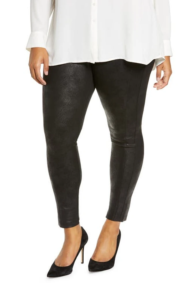 Wit & Wisdom Crackle Coated Ponte Leggings Black at Nordstrom,