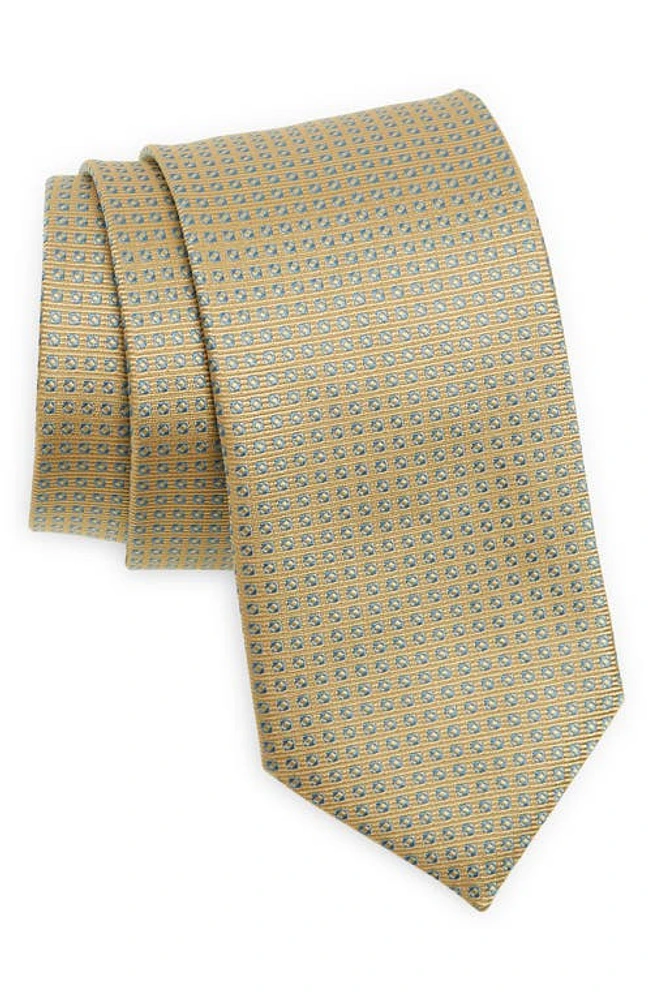 Eton Microdot Silk Tie in Yellow/Medium Orange at Nordstrom