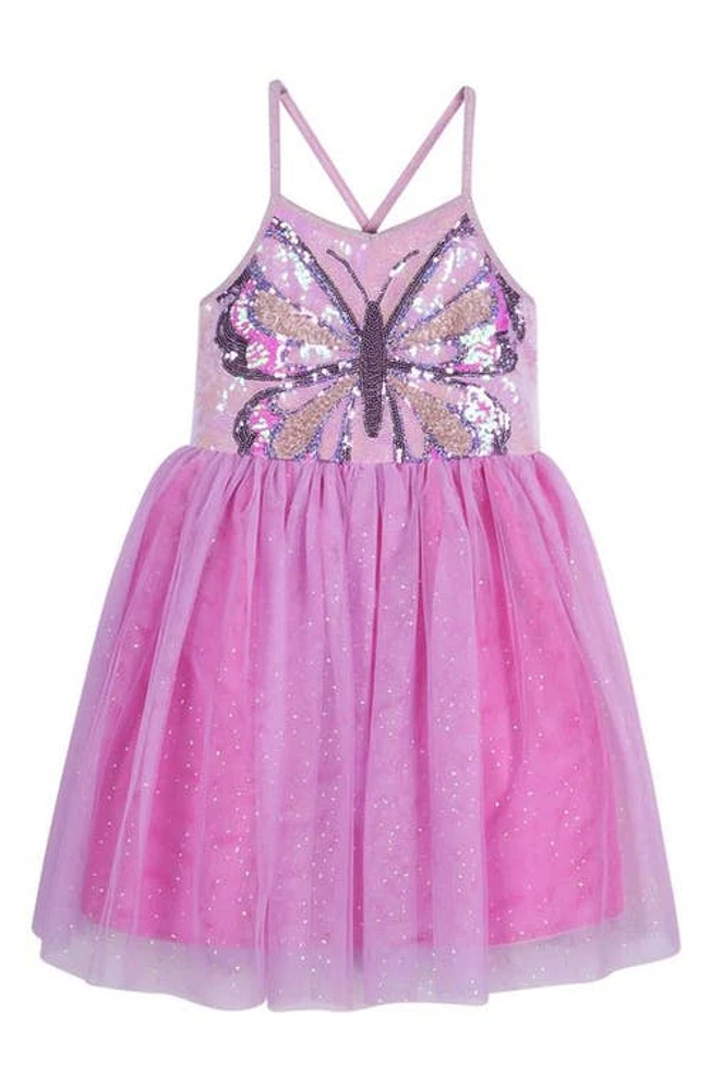 Zunie Kids' Sequin Butterfly Taffeta Dress Orchid at Nordstrom,