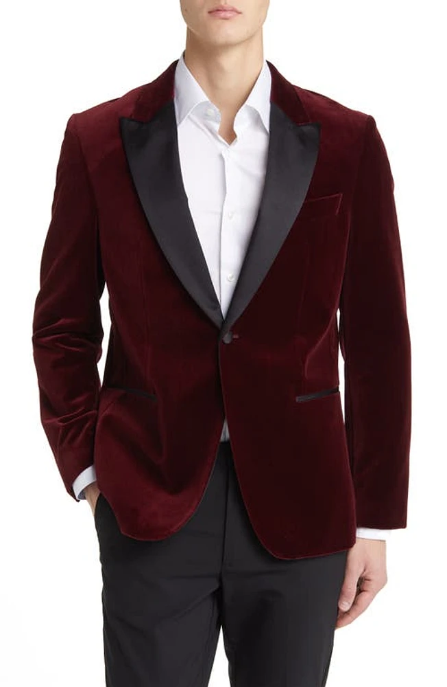 BOSS Hutson Silk Blend Velvet Dinner Jacket Dark at Nordstrom