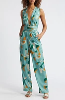 DIARRABLU Umy Saly Print Convertible Jumpsuit Green at Nordstrom,